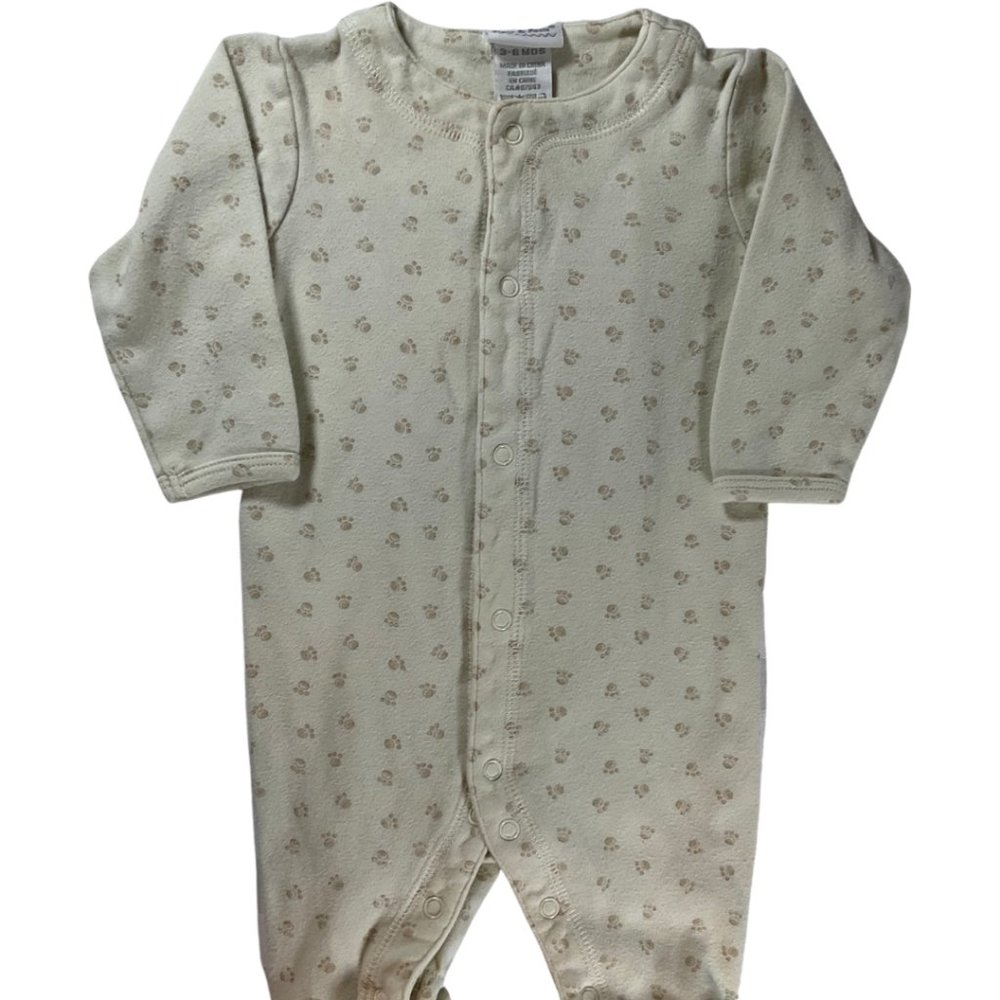 👣 5/$25 - Cream/Tan Paw Print Sleeper